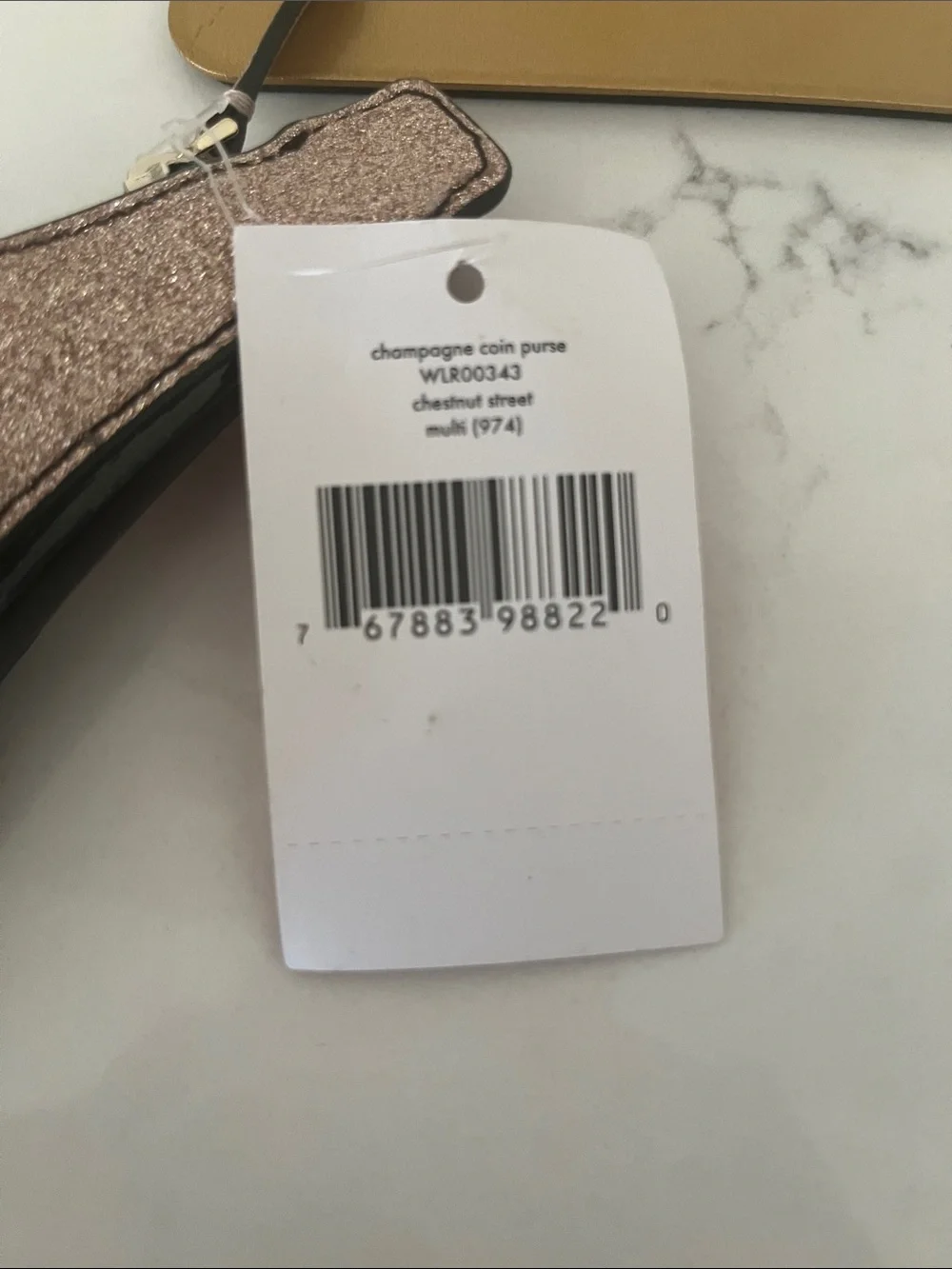 NWT Kate Spade CHEERS DARLING! Glitter Champagne Bottle coin purse